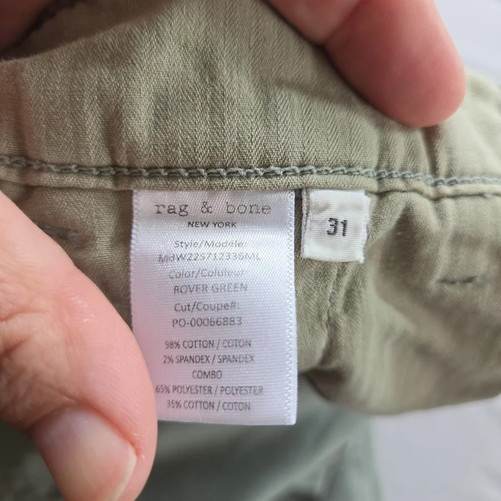 Rag & Bone Chino Pants Mens 31x31 Rover Green Fit 2 Slim